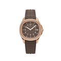 Patek Philippe Aquanaut Rose Gold Taupe Brown Dial Diamond Bezel 36mm woman