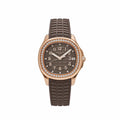 Patek Philippe Aquanaut Rose Gold Taupe Brown Dial Diamond Bezel 36mm woman